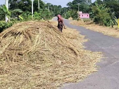 নান্দাইলে সড়কে খড়ের স্তূপে ধাক্কা, মোটরসাইকেল আরোহী স্কুলছাত্র নিহত