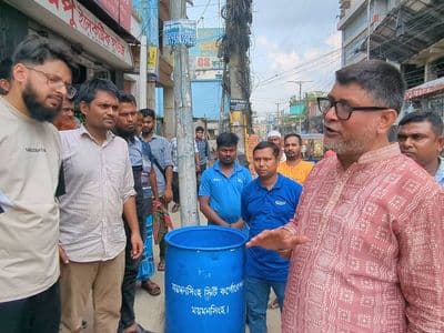 পরিচ্ছন্ন নগরী গড়তে ময়লা রাখার ড্রাম স্থাপন 